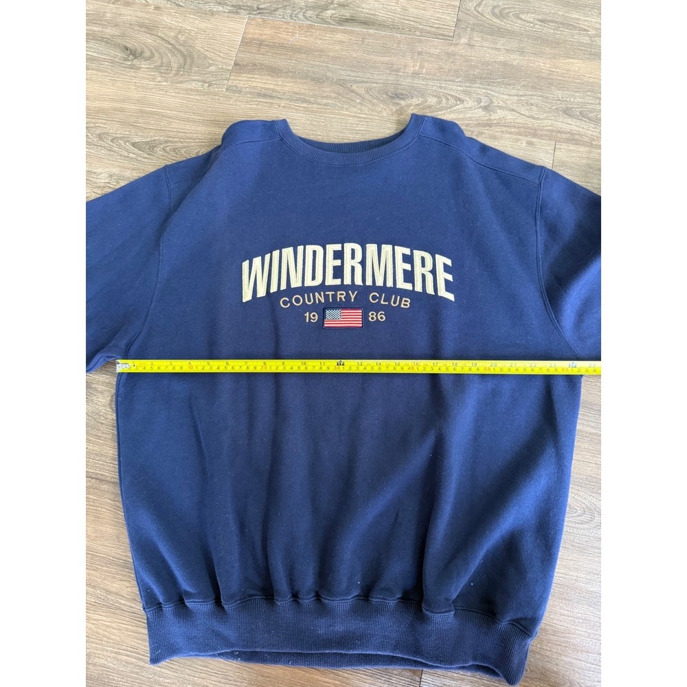 Page & Tuttle Windermere Country Club Sweatshirt Navy Blue Cotton Mens L Large - Picture 6 of 9